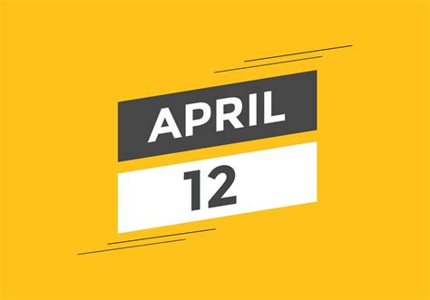 april 12 calendar reminder. 12th april daily calendar icon template ...