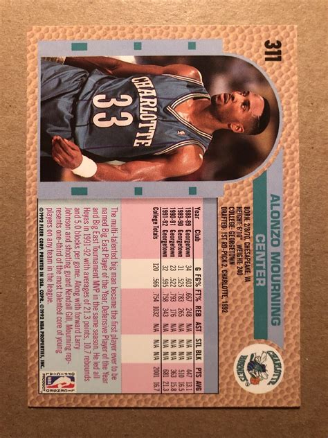 Fleer Alonzo Mourning Rc For Sale Online Ebay