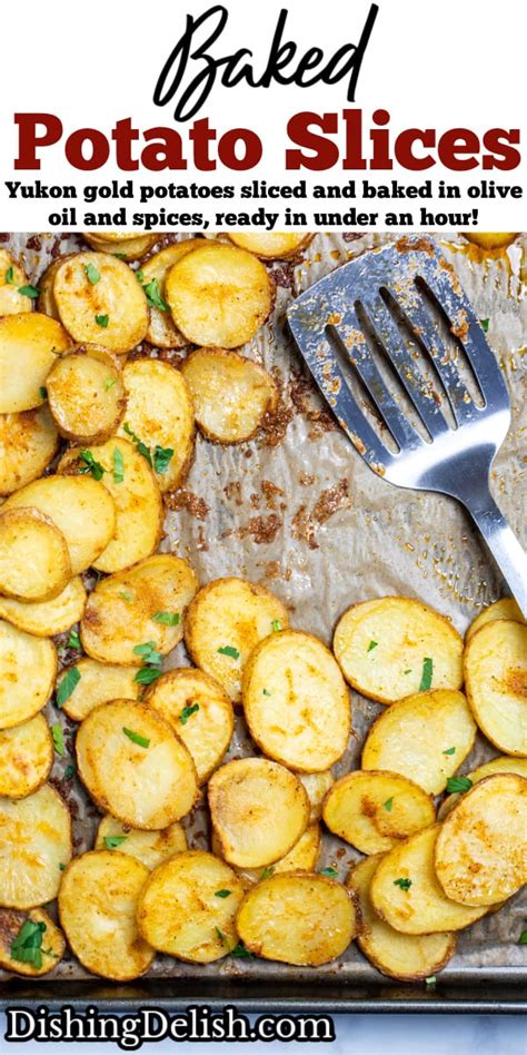 Baked Potato Slices • Dishing Delish