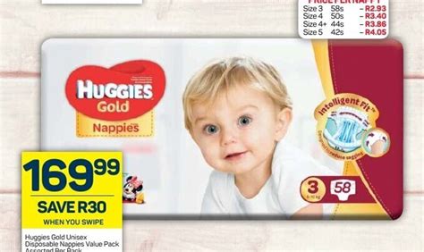 Huggies Gold Unisex Disposable Nappies Value Pack Assorted Per Pack