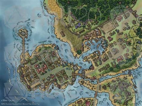 Coastal City 1 - Puck's Landing - Map Pack | Roll20 Marketplace ...