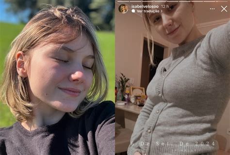 Isabel Veloso Comemora Semanas De Gravidez Foto Da Barriga Confira