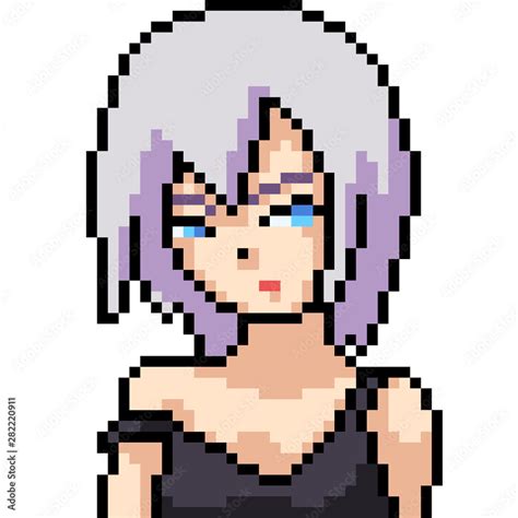 Vector Pixel Art Anime Girl Stock Vector Adobe Stock NBKomputer