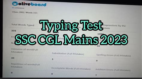 🎯typing Test Oliveboard Ssc Cgl Mains 2023 Ssc Cgl Test Typing Like Comment Share