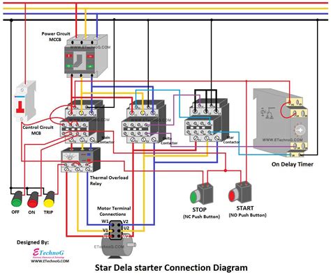 control circuit diagram  star delta connection