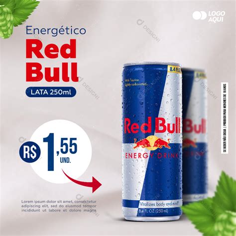 Energético Red Bull Distribuidora Social Media PSD Editável em 2023