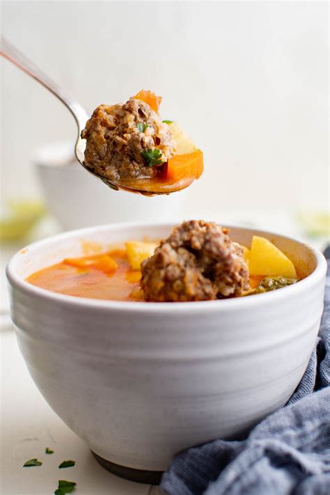 Albondigas Soup Recipe Mexican Meatball Soup Yellowblissroad