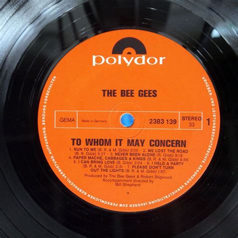 Yahoo オークション 独 BEE GEES TO WHOM IT MAY CONCERN POLYDOR 23