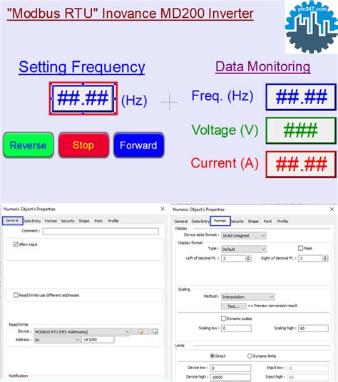 HMI Weintek Modbus RTU Inovance MD200 Tutorial Plc247