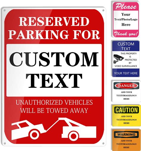 Amazon Custom Reserved Parking Sign Personalized No Parking