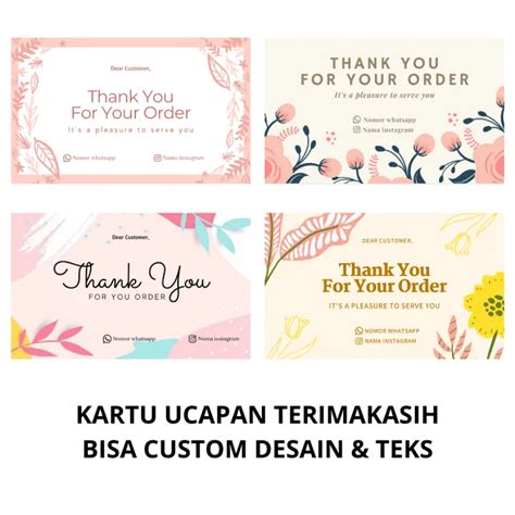 Bayar Ditempat Isi Pcs Thanks Cards Kartu Ucapan Terimakasih