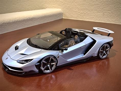 Autoart Lamborghini Centenario Roadster Matte Metallic Silvercarbon Fiber 118 Rdiecast