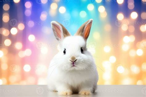 Close-up of cute rabbit with beautiful bokeh background, Generative AI illustration 29741383 ...