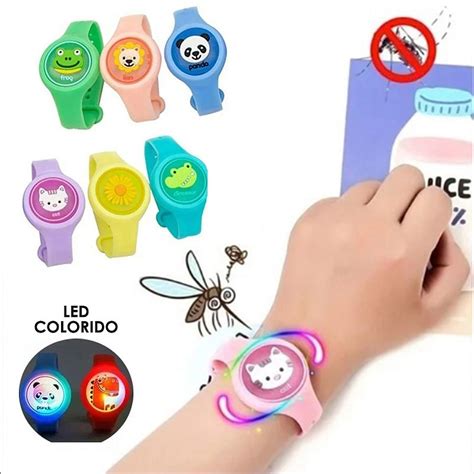 Pulseira Relógio Infantil Repelente De Mosquito Figurinhas Catálogo