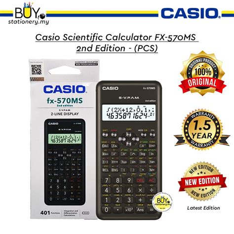 [original Warranty] Casio Fx 570ms Scientific Calculator 2nd Edition Pcs Casio Calculator