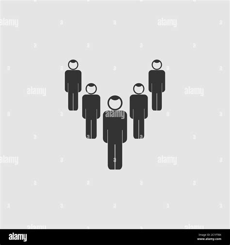 Society Of People Icon Flat Black Pictogram On Grey Background Vector