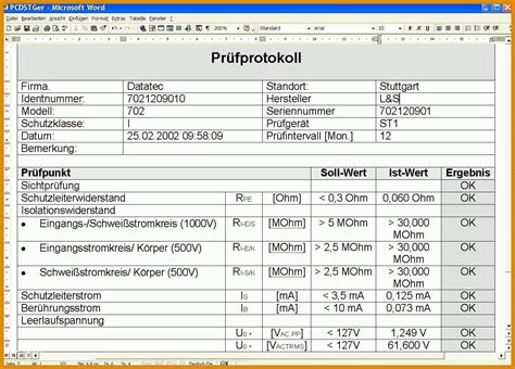 Neue Version Vde 0100 Teil 600 Prüfprotokoll Excel Werden 157294