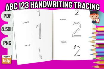 ABC 123 Handwriting Tracing Book KDP by readarmy | TPT