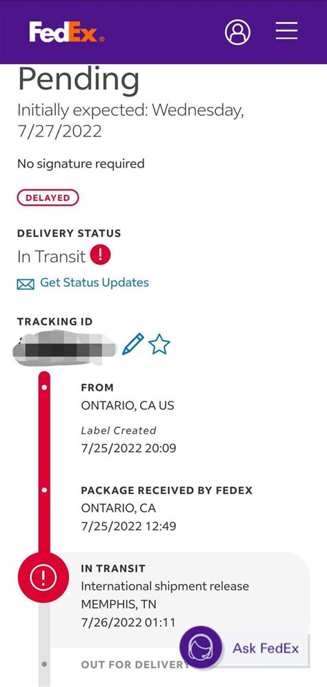 Package Pending For Over A Week Rfedex