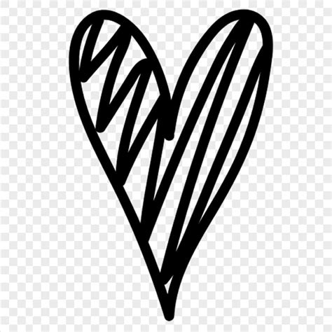 HD Black Sketch Heart Clipart PNG Citypng