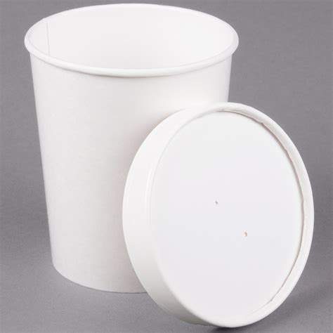 Huhtamaki Chinet White Oz Double Wall Poly White Paper Soup Hot Food Cup With Vented