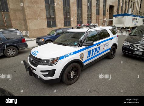 Nypd Police Suv Interceptor Patrol Vehicle New York City Usa Stock