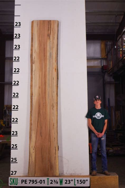 Live Edge Pecan Wood Slab PE 795 01 Berdoll Sawmill