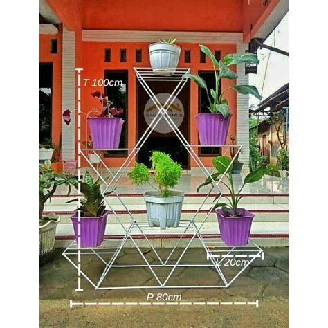 Jual Rak Pot Bunga Susun Tinggi Meter Standing Pot Susun Rak