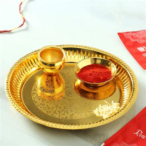 Buysend Gold Plated Bhai Dooj Tikka Thali Online Igp J11121112