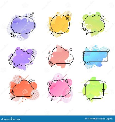 Vector Speech Bubbles Colorful Liquid Shapes Geometric Backdrops