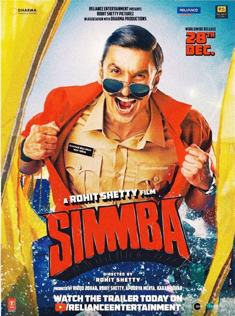 Simmba Poster 01 : ranveer singh photos on Rediff Pages