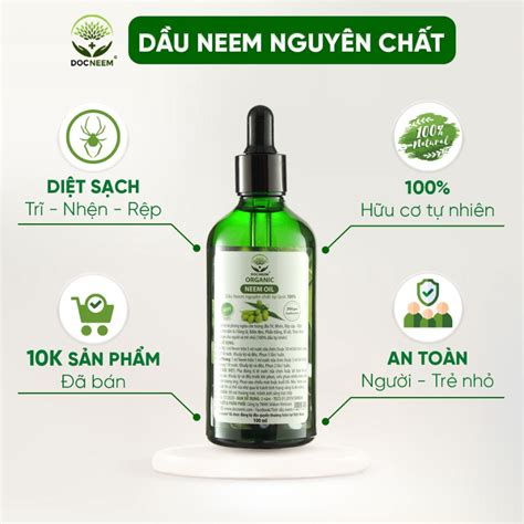 Dầu neem oil DOCNEEM hữu cơ phòng trị sâu bệnh hoa hồng phong lan cây