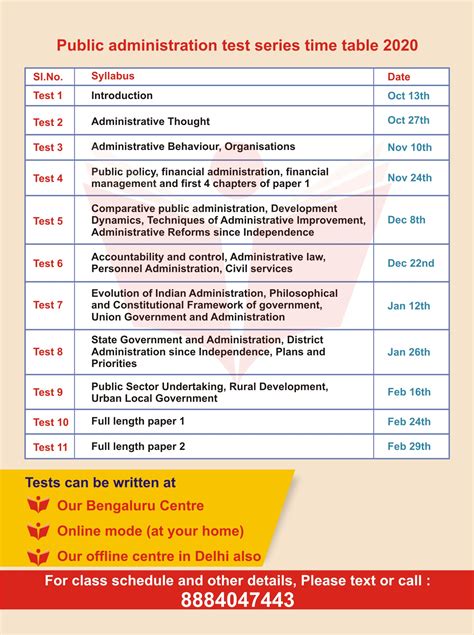 Public Administration Test Series Timetable INSIGHTS IAS