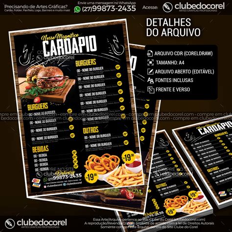 Card Pio Lanchonete Burguer Gourmet Cdr E Pdf Clube Do Corel