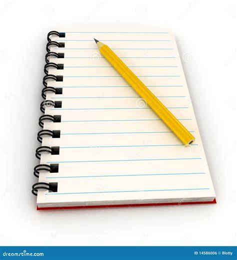 Notebook With Pencil Over White Royalty Free Stock Image Image 14586006