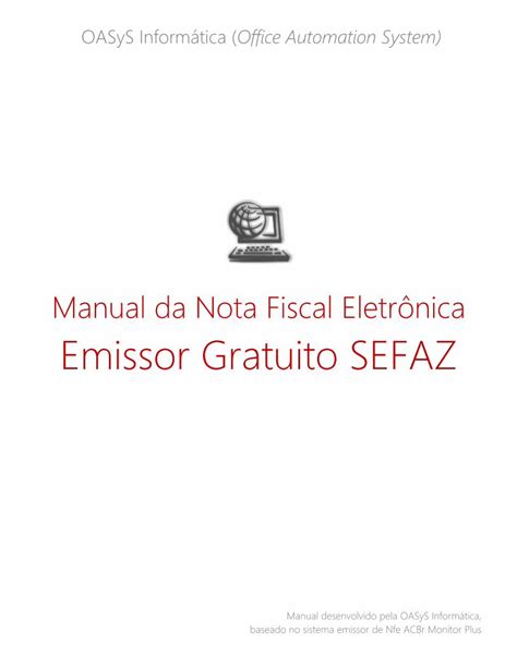 PDF Manual da Nota Fiscal Eletrônica Emissor Gratuito SEFAZ