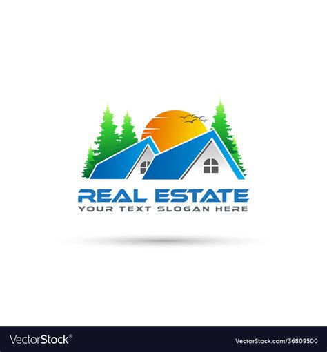 Real Estate Logo Design Home Royalty Free Vector Image