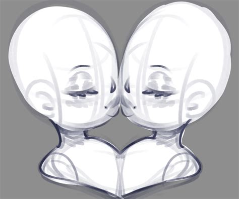 Chibi Couple Kissing Base