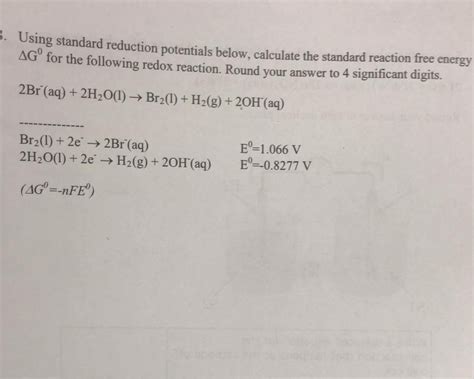 Solved Using Standard Reduction Potentials Below Chegg