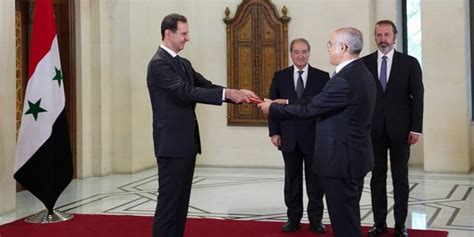 President Al Assad Accepts Credentials Of Al Mahdhabi As Ambassador Extraordinary And