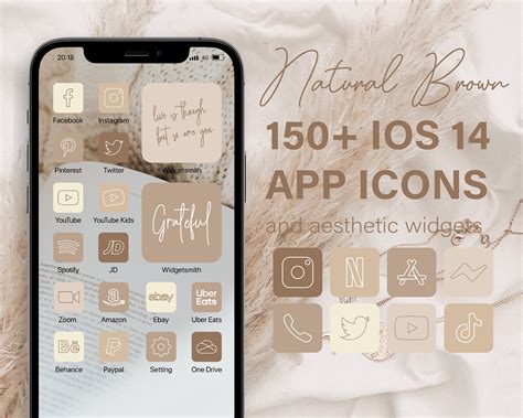 IOS App Icon Brown Aesthetic Ios App Icon Nude Brown IOS App Icon Packs Natural Tone
