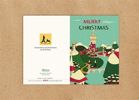 Set of 3 Merry Christmas Cards Stunning animated Christmas | Etsy