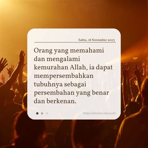 PERSEMBAHAN YANG BENAR Elohim Ministry