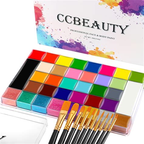 Buy CCbeauty Professional Face Paint Kit With Brushes 36 Colors 22