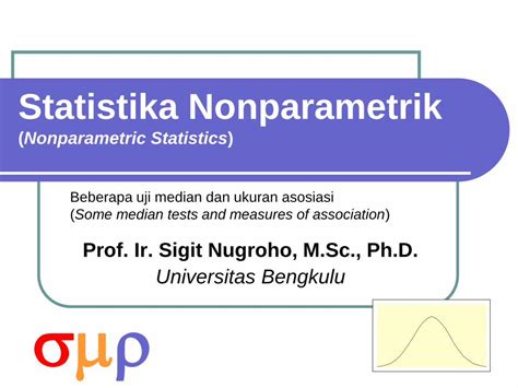 Pdf Statistika Nonparametrik Beberapa Uji Median Dan Ukuran Dokumen