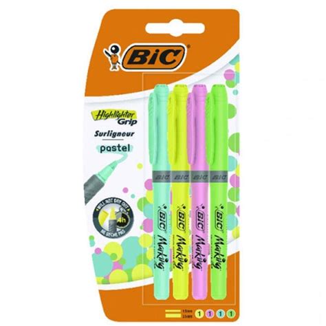 Buy Bic Highlighter Grip Pastel Adjustable Chisel Tip Highlighter Pen