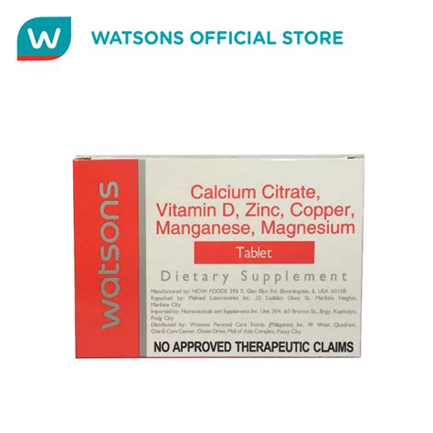 WATSONS Calcium Citrate Vitamin D Zinc Copper Manganese