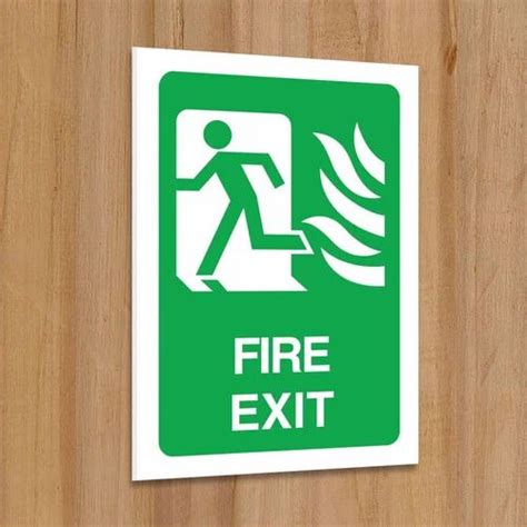 Rectangular Red Fire Exit Sign Board For Industrial Rs Square