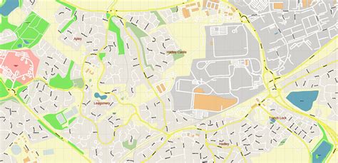 Telford Area Uk Map Vector City Plan High Detailed Street Map Editable