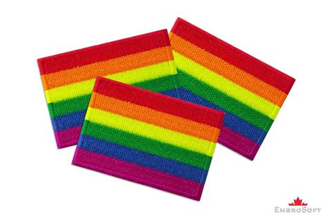 LGBT Pride Rainbow Flag Emblem Embroidered Patch Iron On SIZE 2 X2 9